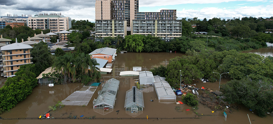 buildings flooded underwater