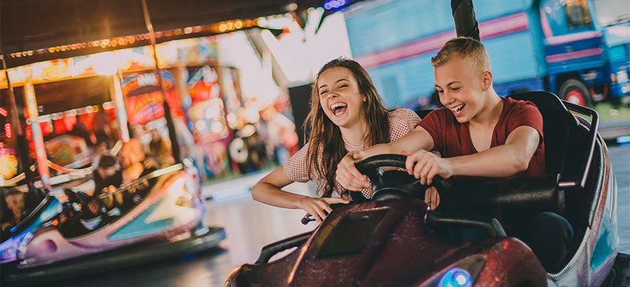 Kids on show ride having fun