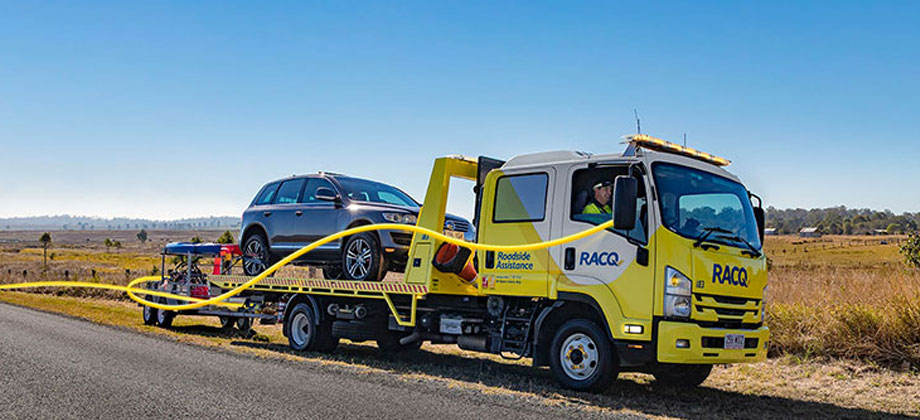 Roadside towing a car